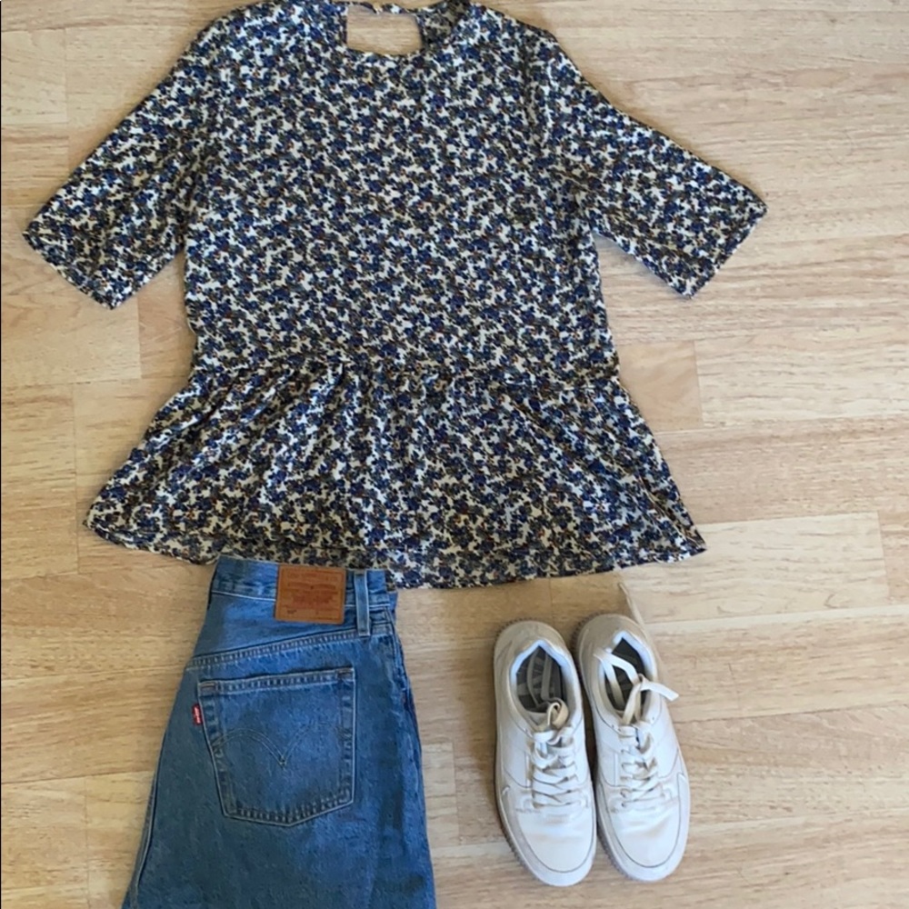 Zara open back shirt